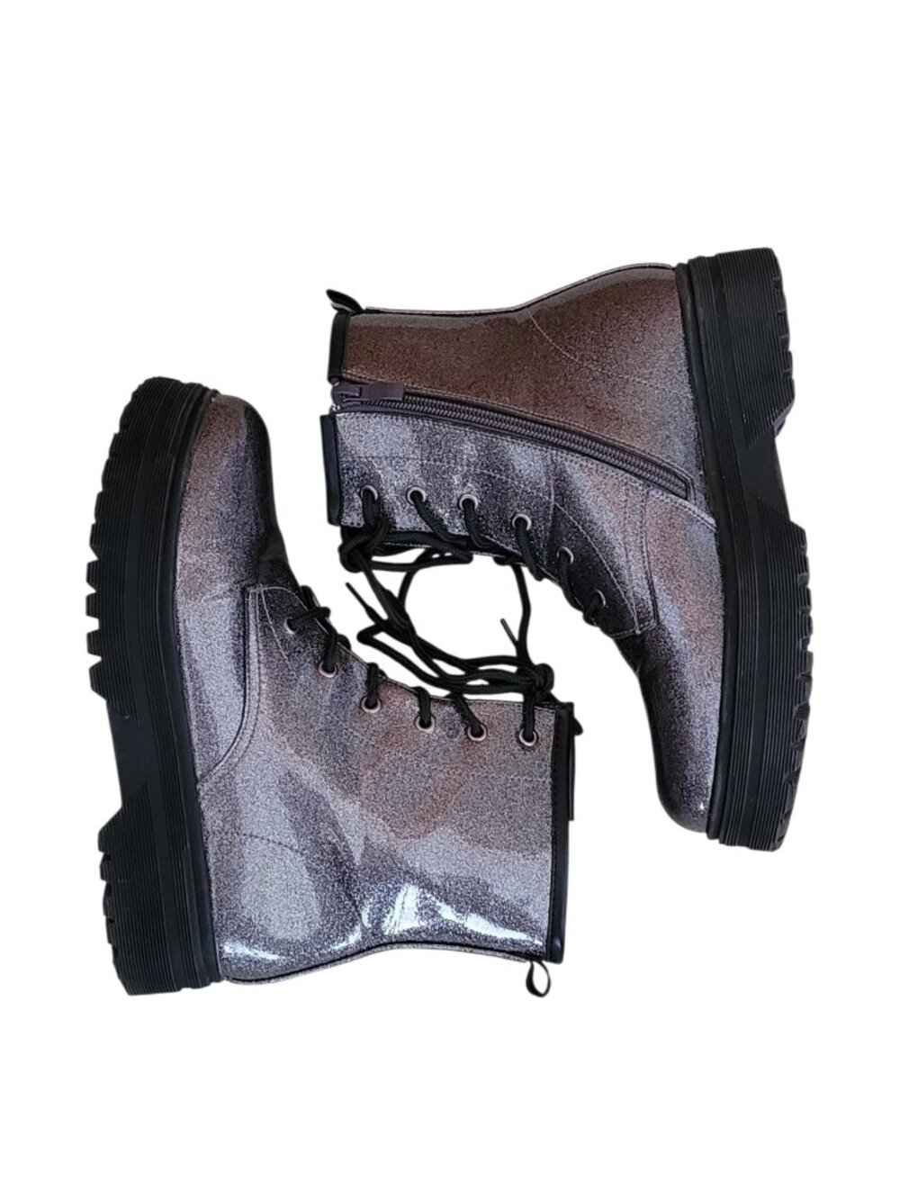 Patrizia Poweress Chunky Platform Gunmetal Metallic Combat Boots EU 36/US 6 - Picture 5 of 12